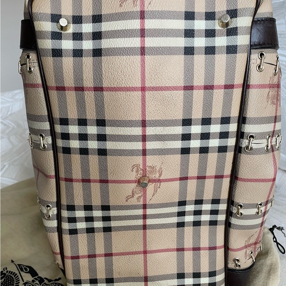 BURBERRY Haymarket Check Metal Stitch Lowry Shoulder Bag - Picture 4 of 15